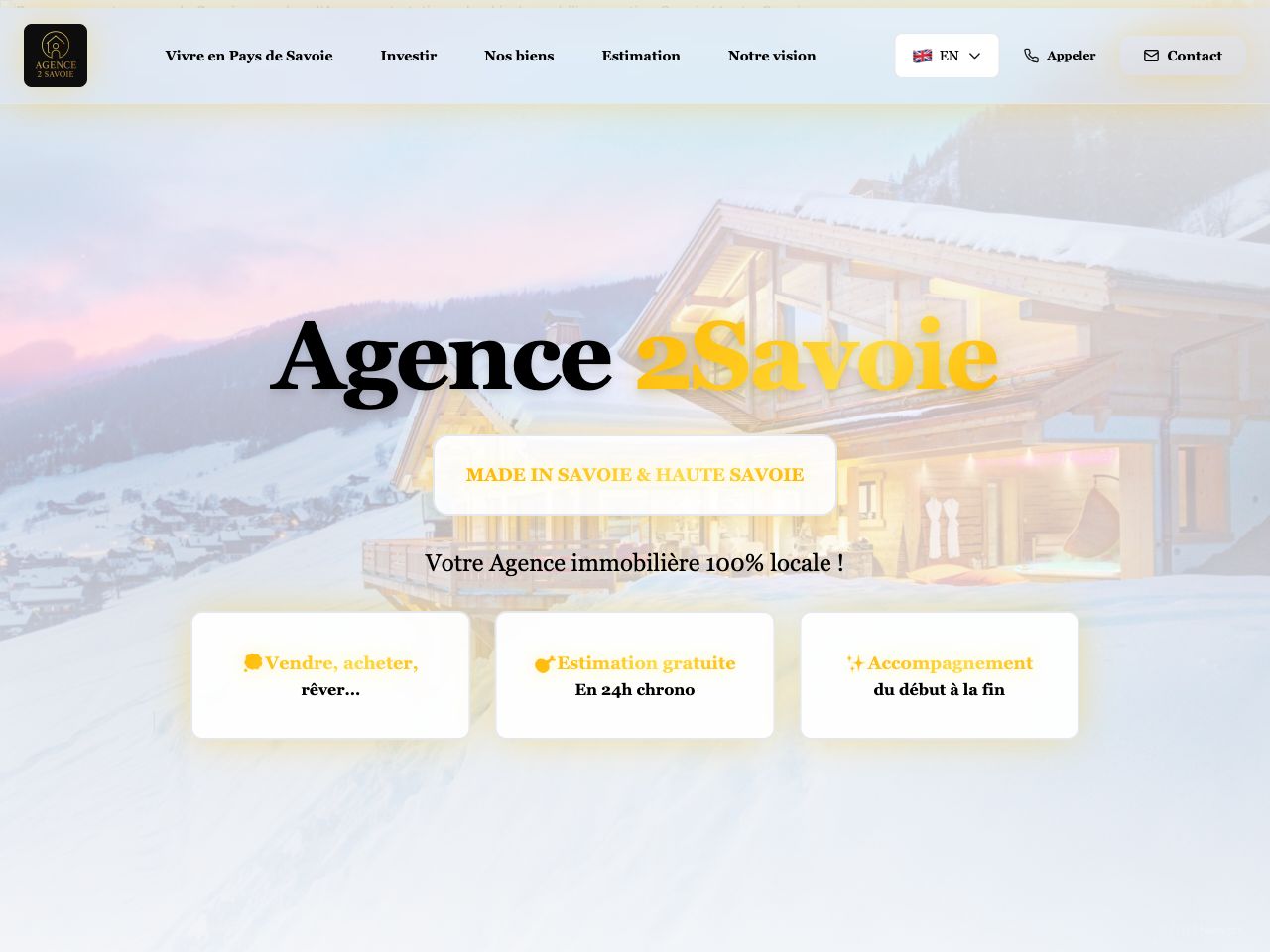 Aperçu de la page d’accueil de 2 Savoie Immo